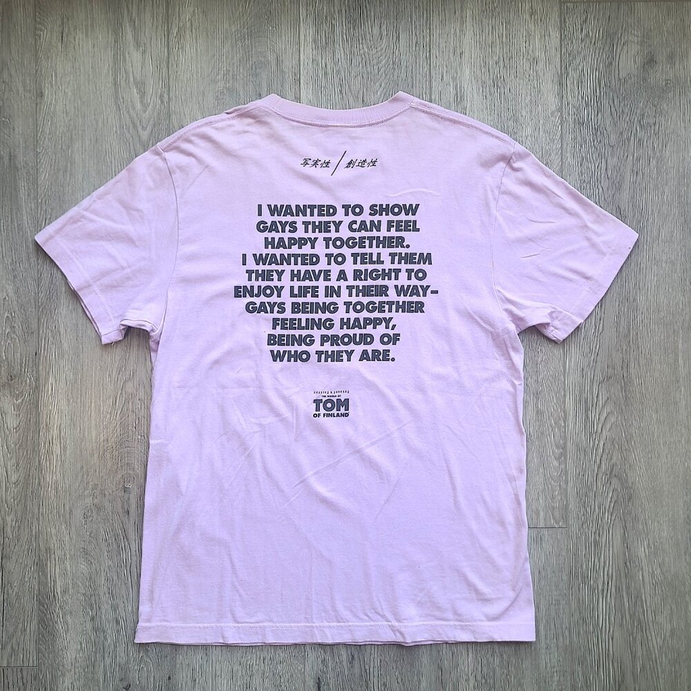 VERY RARE deadstock Tom of Finland lavender t-shirt from Japan 2020 size Large - Picture 6 of 8